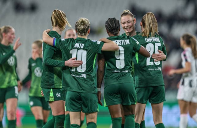 ITA, Wolfsburg, Juventus Turin vs VfL Wolfsburg, WomenÂs Champions League, Football, UEFA, Season 2025 2026, Allianz Stadium, Playoffs, Second leg in picture v l DFB DFL REGULATIONS PROHIBIT ANY USE OF PHOTOGRAPHS AS IMAGE SEQUENCES AND OR QUASI VIDEO, 19 02 2026 Copyright: HMBxMedia HendrikxHamelau