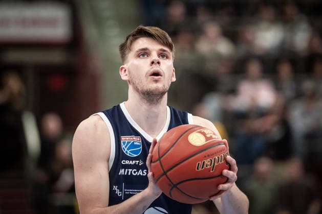 Perttu Blomgren Syntainics MBC, 20 GER, MHP Riesen Ludwigsburg vs Syntainics MBC, Basketball Bundesliga, easycredit BBL, 21 Matchday, Season 2025 2026, 19 02 2026 GER, MHP Riesen Ludwigsburg vs Syntainics MBC, Basketball Bundesliga, easycredit BBL, 21 Matchday, Season 2025 2026, 19 02 2026 Ludwigsburg Copyright: xSandyxDinkelackerx EP_SDR