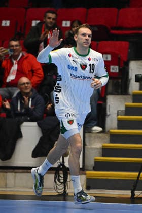 Dinamo Bucharest and Fuchse Berlin GIDSEL Mathias of Fuchse Berlin plays during the EHF Champions League Men 2025 26 Group Phase game between Dinamo Bucharest and Fuchse Berlin, in Bucharest, February 19, 2026. Credit: Alex Nicodim Imago Images Copyright: xAlexxNicodimx