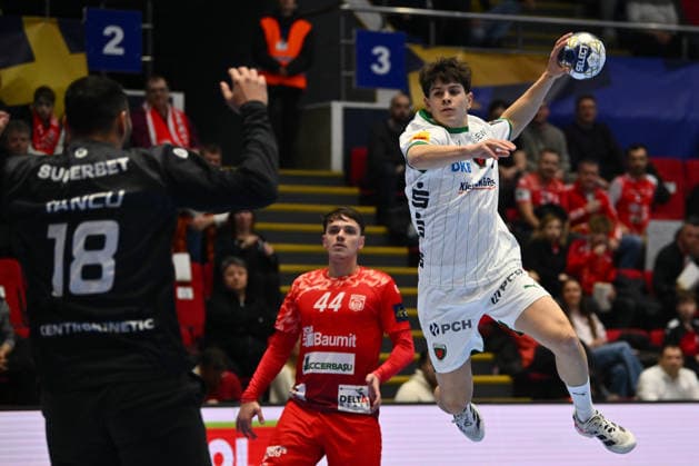 Dinamo Bucharest and Fuchse Berlin PRANTNER Leo of Fuchse Berlin plays during the EHF Champions League Men 2025 26 Group Phase game between Dinamo Bucharest and Fuchse Berlin, in Bucharest, February 19, 2026. Credit: Alex Nicodim Imago Images Copyright: xAlexxNicodimx