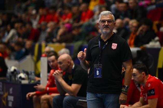 Dinamo Bucharest and Fuchse Berlin Paulo Pereira head coach of Dinamo Bucharest reacts during the EHF Champions League Men 2025 26 Group Phase game between Dinamo Bucharest and Fuchse Berlin, in Bucharest, February 19, 2026. Credit photo: Alex Nicodim Copyright: xAlexxNicodimx