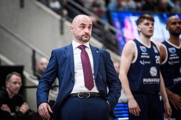 Milenko Bogicevic Syntainics MBC, Head Coach GER, MHP Riesen Ludwigsburg vs Syntainics MBC, Basketball Bundesliga, easycredit BBL, 21 Matchday, Season 2025 2026, 19 02 2026 GER, MHP Riesen Ludwigsburg vs Syntainics MBC, Basketball Bundesliga, easycredit BBL, 21 Matchday, Season 2025 2026, 19 02 2026 Ludwigsburg Copyright: xSandyxDinkelackerx EP_SDR