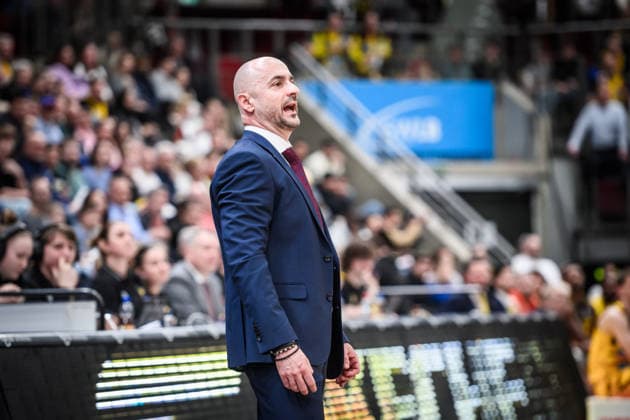 Milenko Bogicevic Syntainics MBC, Head Coach GER, MHP Riesen Ludwigsburg vs Syntainics MBC, Basketball Bundesliga, easycredit BBL, 21 Matchday, Season 2025 2026, 19 02 2026 GER, MHP Riesen Ludwigsburg vs Syntainics MBC, Basketball Bundesliga, easycredit BBL, 21 Matchday, Season 2025 2026, 19 02 2026 Ludwigsburg Copyright: xSandyxDinkelackerx EP_SDR