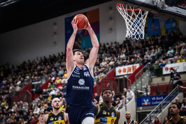 Jure Planinic Syntainics MBC, 44 pulls to the basket GER, MHP Riesen Ludwigsburg vs Syntainics MBC, Basketball Bundesliga, easycredit BBL, 21 Matchday, Season 2025 2026, 19 02 2026 GER, MHP Riesen Ludwigsburg vs Syntainics MBC, Basketball Bundesliga, easycredit BBL, 21 Matchday, Season 2025 2026, 19 02 2026 Ludwigsburg Copyright: xSandyxDinkelackerx EP_SDR
