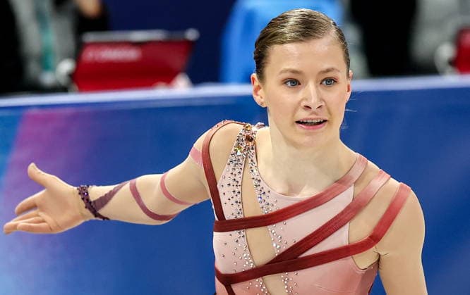 ITALY, MILAN - FEBRUARY 19, 2026: Lorine Schild of France performs her routine in the women s singles free skating programme at the 2026 Winter Olympic Games, Olympische Spiele, Olympia, OS at Milano Ice Skating Arena. Peter Kovalev TASS  88961207
