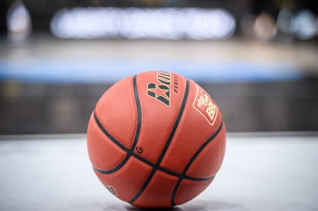 Feature, Symbol easyCredit BBL Basketball on the pitch GER, MHP Riesen Ludwigsburg vs Syntainics MBC, Basketball Bundesliga, easycredit BBL, 21 Matchday, Season 2025 2026, 19 02 2026 GER, MHP Riesen Ludwigsburg vs Syntainics MBC, Basketball Bundesliga, easycredit BBL, 21 Matchday, Season 2025 2026, 19 02 2026 Ludwigsburg Copyright: xSandyxDinkelackerx EP_SDR