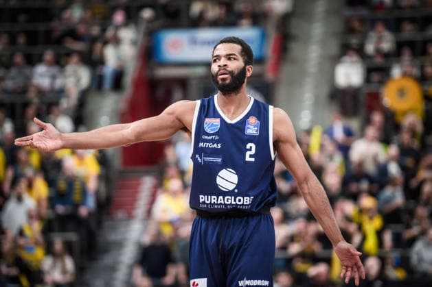 Andrew Harrison Syntainics MBC, 02 visibly unhappy with the decision of the referee GER, MHP Riesen Ludwigsburg vs Syntainics MBC, Basketball Bundesliga, easycredit BBL, Matchday 21, Season 2025 2026, 19 02 2026 GER, MHP Riesen Ludwigsburg vs Syntainics MBC, Basketball Bundesliga, easycredit BBL, Matchday 21, Season 2025 2026, 19 02 2026 Ludwigsburg Copyright: xSandyxDinkelackerx EP_SDR