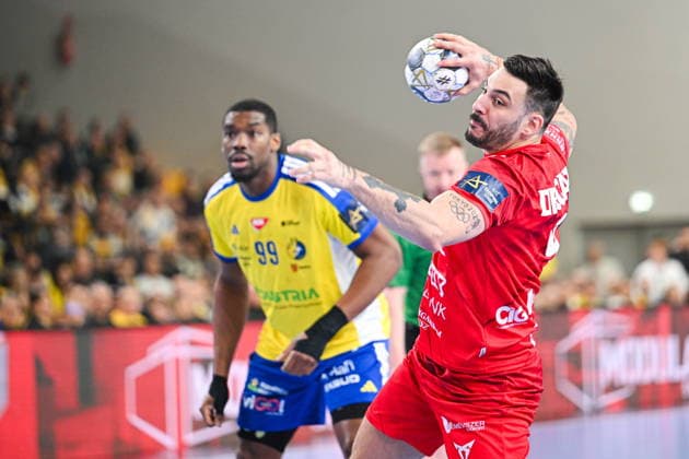KIELCE 19.02.2026 MECZ 11. KOLEJKA LIGA MISTRZOW PILKA RECZNA MEZCZYZN SEZON 2025 2026 INDUSTRIA KIELCE - ONE VESZPREM HC --- MENS HALDBALL EHF CHAMPIONS LEAGUE SEASON 2025 2026 MATCH: INDUSTRIA KIELCE - ONE VESZPREM HC HUGO DESCAT FOT. MICHAL TRZPIS 400MM.PL NEWSPIX.PL --- newspix.pl 