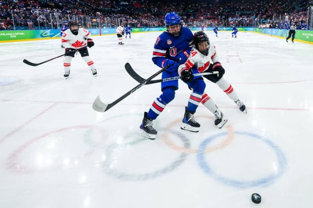 260219 Grace Zumwinkle of USA and Renata Fast of Canada in the women s Ice hockey, Eishockey final game between USA and Canada during day 13 of the 2026 Winter Olympics on February 19, 2026 in Milan. Photo: Carl Sandin BILDBYRAN kod CS EW0643 ishockey ice hockey Olympic Games, Olympische Spiele, Olympia, OS olympics winter olympics os ol olympiska spel vinter-os olympiske leker milano cortina 2026 milan cortina 2026 milano cortina 2026 olympic games milano cortina 2026 winter olympic games milano cortina-os milano cortina-ol vinter-ol 13 bbeng dam usa kanada canada final *** 260219 Grace Zumwinkle of USA and Renata Fast of Canada in the women s ice hockey final game between USA and Canada during day 13 of the 2026 Winter Olympics on February 19, 2026 in Milan Photo Carl Sandin BILDBYRAN code CS EW0643 ice hockey ice hockey olympic games olympics winter olympics os ol olympiska spel vinter os olympiske leker milano cortina 2026 milan cortina 2026 milano cortina 2026 olympic games milano cortina 2026 winter olympic games milano cortina os milano cortina ol vinter ol 13 bbeng dam usa kanada canada final  Copyright: CARLxSANDIN BB260219CS082