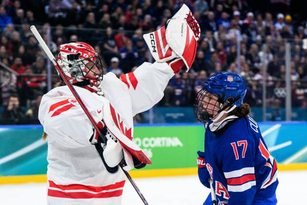 260219 goaltender Ann-Renee Desbiens of Canada and Britta Curl of USA in the women s Ice hockey, Eishockey final game between USA and Canada during day 13 of the 2026 Winter Olympics on February 19, 2026 in Milan. Photo: Carl Sandin BILDBYRAN kod CS EW0643 ishockey ice hockey Olympic Games, Olympische Spiele, Olympia, OS olympics winter olympics os ol olympiska spel vinter-os olympiske leker milano cortina 2026 milan cortina 2026 milano cortina 2026 olympic games milano cortina 2026 winter olympic games milano cortina-os milano cortina-ol vinter-ol 13 bbeng dam usa kanada canada final *** 260219 goaltender Ann Renee Desbiens of Canada and Britta Curl of USA in the women s ice hockey final game between USA and Canada during day 13 of the 2026 Winter Olympics on February 19, 2026 in Milan Photo Carl Sandin BILDBYRAN kod CS EW0643 ishockey ice hockey olympic games olympics winter olympics os ol olympiska spel vinter os olympiske leker milano cortina 2026 milan cortina 2026 milano cortina 2026 olympic games milano cortina 2026 winter olympic games milano cortina os milano cortina ol vinter ol 13 bbeng dam usa kanada canada final  Copyright: CARLxSANDIN BB260219CS089