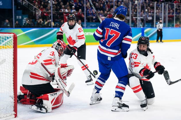 260219 goaltender Ann-Renee Desbiens and Erin Ambrose of Canada against Britta Curl of USA in the women s Ice hockey, Eishockey final game between USA and Canada during day 13 of the 2026 Winter Olympics on February 19, 2026 in Milan. Photo: Carl Sandin BILDBYRAN kod CS EW0643 ishockey ice hockey Olympic Games, Olympische Spiele, Olympia, OS olympics winter olympics os ol olympiska spel vinter-os olympiske leker milano cortina 2026 milan cortina 2026 milano cortina 2026 olympic games milano cortina 2026 winter olympic games milano cortina-os milano cortina-ol vinter-ol 13 bbeng dam usa kanada canada final *** 260219 goaltender Ann Renee Desbiens and Erin Ambrose of Canada against Britta Curl of USA in the women s ice hockey final game between USA and Canada during day 13 of the 2026 Winter Olympics on February 19, 2026 in Milan Photo Carl Sandin BILDBYRAN code CS EW0643 ice hockey ice hockey olympic games olympics winter olympics os ol olympiska spel vinter os olympiske leker milano cortina 2026 milan cortina 2026 milano cortina 2026 olympic games milano cortina 2026 winter olympic games milano cortina os milano cortina ol vinter ol 13 bbeng dam usa kanada canada final  Copyright: CARLxSANDIN BB260219CS091
