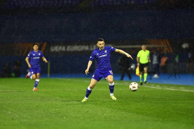 Zagreb, Croatia, 19.2.2026. UEFA Europa League - KO play-oï¬Äs 1st leg - Dinamo VS Genk at Maksimir Stadium, Zagreb. Arber HOXHA (11) 
