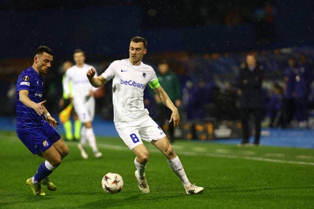 Zagreb, Croatia, 19.2.2026. UEFA Europa League - KO play-oï¬Äs 1st leg - Dinamo VS Genk at Maksimir Stadium, Zagreb. Bryan HEYNEN (8) 