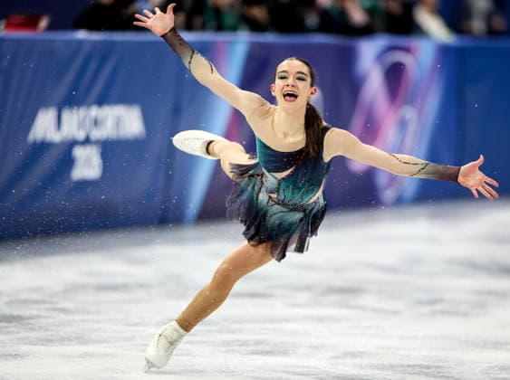 ITALY, MILAN - FEBRUARY 19, 2026: Lara Naki Gutmann of Italy performs her routine in the women s singles free skating programme at the 2026 Winter Olympic Games, Olympische Spiele, Olympia, OS at Milano Ice Skating Arena. Peter Kovalev TASS  88963973