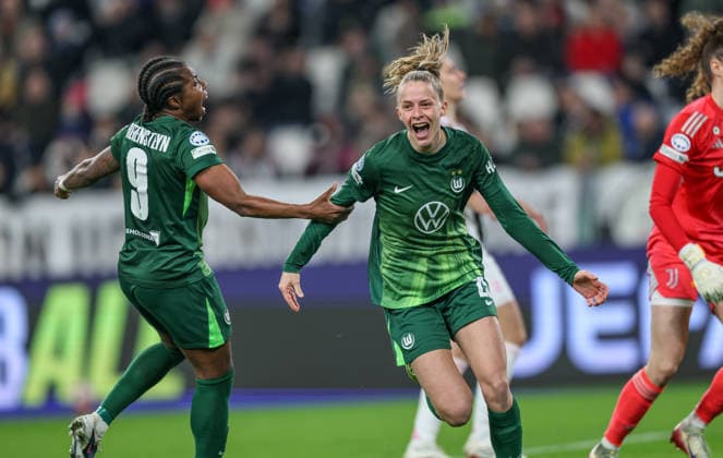ITA, Wolfsburg, Juventus Turin vs VfL Wolfsburg, WomenÂs Champions League, Football, UEFA, 2025 2026 season, Allianz Stadium, Playoffs, second leg in the picture Vivien Endemann VfL Wolfsburg Women 25 scores the 1 0, goal, jubilation and joy, emotions, goal scored DFB DFL REGULATIONS PROHIBIT ANY USE OF PHOTOGRAPHS AS IMAGE SEQUENCES AND OR QUASI VIDEO, 19 02 2026 Copyright: HMBxMedia HendrikxHamelau