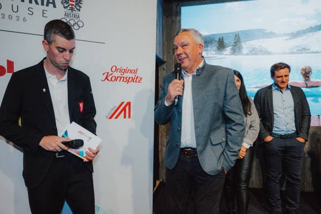 OLYMPICS - Winter Olympic Games, Olympische Spiele, Olympia, OS Milano Cortina 2026 CORTINA D AMPEZZO,ITALY,19.FEB.26 - OLYMPICS - Winter Olympic Games Milano Cortina 2026, Austria House, WKO-Kaernten-Abend. Image shows participants.  GEPAxpictures xAlexanderxSolc