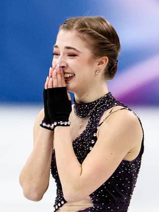 ITALY, MILAN - FEBRUARY 19, 2026: Olga Mikutina of Austria reacts after performing her routine in the women s singles free skating programme at the 2026 Winter Olympic Games, Olympische Spiele, Olympia, OS at Milano Ice Skating Arena. Peter Kovalev TASS  88964186