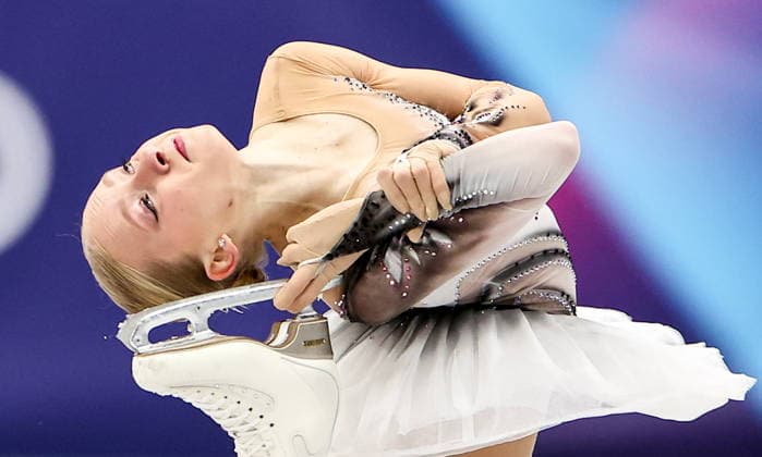 ITALY, MILAN - FEBRUARY 19, 2026: Iida Karhunen of Finland performs her routine in the women s singles free skating programme at the 2026 Winter Olympic Games, Olympische Spiele, Olympia, OS at Milano Ice Skating Arena. Peter Kovalev TASS  88964769