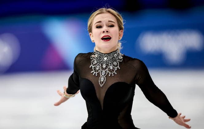 ITALY, MILAN - FEBRUARY 19, 2026: Ekaterina Kurakova of Poland performs her routine in the women s singles free skating programme at the 2026 Winter Olympic Games, Olympische Spiele, Olympia, OS at Milano Ice Skating Arena. Peter Kovalev TASS  88963196