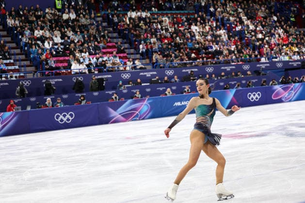 Winter Olympics - Women Single Skating Free Skating Lara Naki Gutmann of Team Italy competes in Women s Single Figure skating, Eiskunstlauf Free Skating on day thirteen of the Milano Cortina 2026 Winter Olympic Games, Olympische Spiele, Olympia, OS at Milano Ice Skating Arena on February 19, 2026 in Milan, Italy. Photo by Alexis Jumeau ABACAPRESS.COM Milan Italy  Copyright: xJumeauxAlexis ABACAx