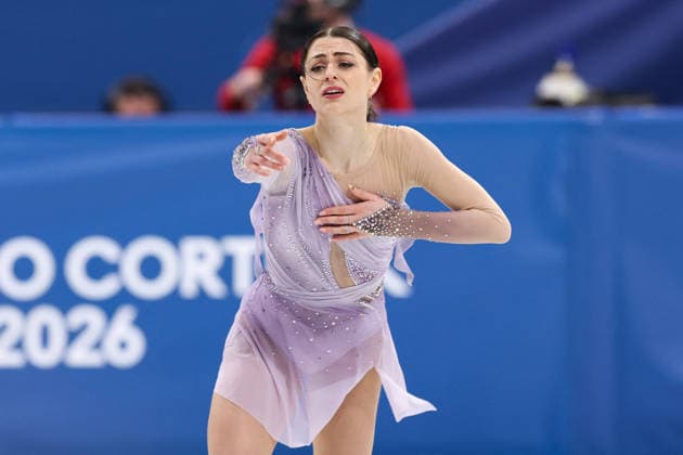 Winter Olympics - Women Single Skating Free Skating Julia Sauter of Team Romania competes in Women s Single Figure skating, Eiskunstlauf Free Skating on day thirteen of the Milano Cortina 2026 Winter Olympic Games, Olympische Spiele, Olympia, OS at Milano Ice Skating Arena on February 19, 2026 in Milan, Italy. Photo by Alexis Jumeau ABACAPRESS.COM Milan Italy  Copyright: xJumeauxAlexis ABACAx