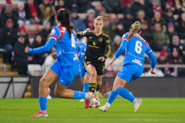 Manchester United, ManU Women v AtlÃ tico de Madrid Femenino, Leigh, UK - 19 {iptcmonthname3} 2026 Julia Zigiotti Olme of Manchester United Women runs with the ball during the UEFA Women s Champions League, Knockout Round Play-Off Second Leg match between Manchester United Women and AtlÃ tico de Madrid Femenino at Leigh Sports Village, Leigh on 19 February 2026 ( Leigh Leigh Sports Village Greater Manchester England Copyright: xStevexFlynn PPAUKx PPA-249524