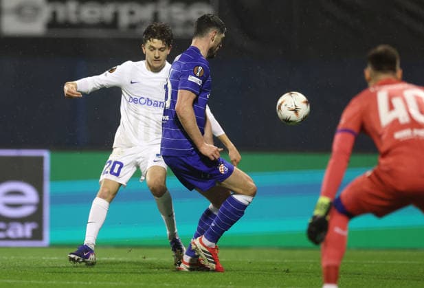 GNK Dinamo v KRC Genk - UEFA Europa League 2025 26 Knockout Play-off First Leg ZAGREB, CROATIA - FEBRUARY 19: Konstantinos Keretsas during the UEFA Europa League 2025 26 Knockout Play-off First Leg match between GNK Dinamo and KRC Genk at Stadion Maksimir on February 19, 2026 in Zagreb, Croatia.  GoranxStanzl PIXSELL