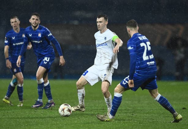 GNK Dinamo v KRC Genk - UEFA Europa League 2025 26 Knockout Play-off First Leg ZAGREB, CROATIA - FEBRUARY 19: Bryan Heyen of KRC Genk in action during the UEFA Europa League 2025 26 Knockout Play-off First Leg match between GNK Dinamo and KRC Genk at Stadion Maksimir on February 19, 2026 in Zagreb, Croatia.  MarkoxLukunic PIXSELL
