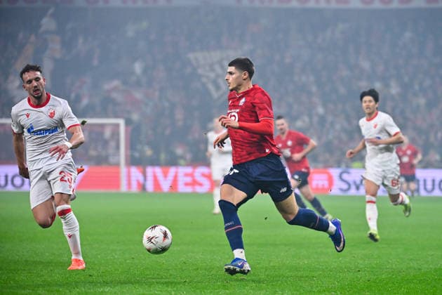 FOOTBALL : Lille vs Etoile Rouge Belgrade - Europa League - Lille - 19 02 2026 Matias Fernandez Pardo ( 7 - Lille ) during the UEFA Europa League match between Lille OSC and Red Star Belgrade at Stade Pierre Mauroy on February 19, 2026 in Lille, France. ( Photo by Federico Pestellini PsnewZ ) - LilleFrance  Copyright: xFedericoxPestellinix