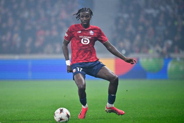 FOOTBALL : Lille vs Etoile Rouge Belgrade - Europa League - Lille - 19 02 2026 Ngal ayel Mukau ( 17 - Lille ) during the UEFA Europa League match between Lille OSC and Red Star Belgrade at Stade Pierre Mauroy on February 19, 2026 in Lille, France. ( Photo by Federico Pestellini PsnewZ ) - LilleFrance  Copyright: xFedericoxPestellinix