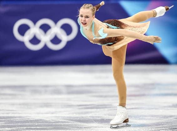 ITALY, MILAN - FEBRUARY 19, 2026: Niina Petrokina of Estonia performs her routine in the women s singles free skating programme at the 2026 Winter Olympic Games, Olympische Spiele, Olympia, OS at Milano Ice Skating Arena. Peter Kovalev TASS  88967544