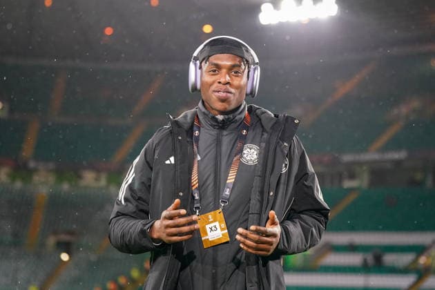 Football UEFA Europa League 2025 2026, Play Offs first leg Celtic FC Glasgow vs VfB Stuttgart Celtic Park Stadium Glasgow, Scotland Junior Adamu Celtic Glasgow, 9 Copyright: xJOERANxSTEINSIEKx