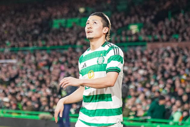 Football UEFA Europa League 2025 2026, Play Offs first leg Celtic FC Glasgow vs VfB Stuttgart Celtic Park Stadium Glasgow, Scotland Daizen Maeda Celtic Glasgow, 38 Copyright: xJOERANxSTEINSIEKx