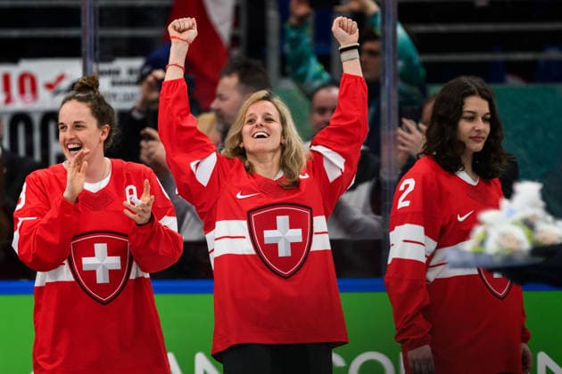 260219 Kaleigh Quennec, Lara Stalder and Annic Buchi of Switzerland celebrate after the women s Ice hockey, Eishockey final game between USA and Canada during day 13 of the 2026 Winter Olympics on February 19, 2026 in Milan. Photo: Emma Wallskog BILDBYRAN kod EW EW0643 ishockey ice hockey Olympic Games, Olympische Spiele, Olympia, OS olympics winter olympics os ol olympiska spel vinter-os olympiske leker milano cortina 2026 milan cortina 2026 milano cortina 2026 olympic games milano cortina 2026 winter olympic games milano cortina-os milano cortina-ol vinter-ol 13 bbeng dam usa kanada canada final jubel *** 260219 Kaleigh Quennec, Lara Stalder and Annic Buchi of Switzerland celebrate after the women s ice hockey final game between USA and Canada during day 13 of the 2026 Winter Olympics on February 19, 2026 in Milan Photo Emma Wallskog BILDBYRAN code EW EW0643 ice hockey ice hockey olympic games olympics winter olympics os ol olympic games winter os olympic games milano cortina 2026 milan cortina 2026 milano cortina 2026 olympic games milano cortina 2026 winter olympic games milano cortina os milano cortina ol winter ol 13 bbeng dam usa kanada canada final jubilation  Copyright: EMMAxWALLSKOG BB260219EW132