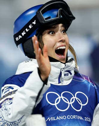 (260219) -- LIVIGNO, Feb. 19, 2026 -- Gu Ailing of China reacts during the qualification of freestyle skiing women s freeski halfpipe at the Milan-Cortina 2026 Olympic Winter games, Winterspiele,Spiele, Summer games in Livigno, Italy, Feb. 19, 2026. ) (MICO2026)ITALY-LIVIGNO-OLYMPIC WINTER GAMES-FREESTYLE SKIING-WOMEN S FREESKI HALFPIPE-QUALIFICATION WangxPeng 