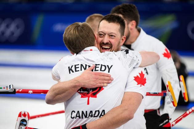 260219 Ben Hebert and Marc Kennedy of Canada celebrate after a men s semifinal curling match between Canada and Norway during day 13 of the 2026 Winter Olympics on February 19, 2026 in Cortina. Photo: Jon Olav Nesvold BILDBYRAN COP 217 JE0125 curling Olympic Games, Olympische Spiele, Olympia, OS olympics winter olympics os ol olympiska spel vinter-os olympiske leker milano cortina 2026 milan cortina 2026 milano cortina 2026 olympic games milano cortina 2026 winter olympic games milano cortina-os milano cortina-ol vinter-ol 13 bbeng kanada canada norge norway jubel *** 260219 Ben Hebert and Marc Kennedy of Canada celebrate after a men s semifinal curling match between Canada and Norway during day 13 of the 2026 Winter Olympics on February 19, 2026 in Cortina Photo Jon Olav Nesvold BILDBYRAN COP 217 JE0125 curling olympic games olympics winter olympics os ol olympiska spel vinter os olympiske leker milano cortina 2026 milan cortina 2026 milano cortina 2026 olympic games milano cortina 2026 winter olympic games milano cortina os milano cortina ol vinter ol 13 bbeng kanada canada norge norway jubel  Copyright: JONxOLAVxNESVOLD BB260219JE012