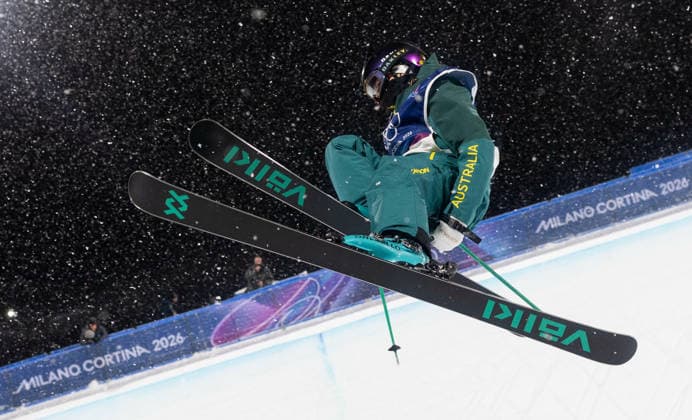 OLYMPICS - Winter Olympic Games, Olympische Spiele, Olympia, OS Milano Cortina 2026 LIVIGNO,ITALY,19.FEB.26 - OLYMPICS, FREE SKI, FREESTYLE SKIING - Winter Olympic Games Milano Cortina 2026, halfpipe, women, qualification. Image shows Indra Brown (AUS).  GEPAxpictures xWolfgangxGrebien