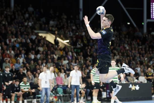 HANDBALL - CHAMPIONS LEAGUE - NANTES v SPORTING CP Aymeric MINNE of HBC Nantes during the EHF Champions League, Group Phase, handball match between HBC Nantes and Sporting CP on 19 February 2026 at H Arena in Nantes, France - Photo Julien Kammerer NantesFrance  Copyright: xJulienxKammererx