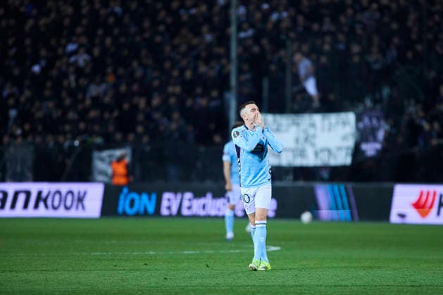 RC Celta de Vigo v Paok FC - UEFA Europa League THESSALONIKI, GREECE SPAIN - FEBRUARY 19: Iago Aspas of Celta de Vigo reacts during the UEFA Europa League 2025 26 KO Playoff match between Paok FC and RC Celta de Vigo at Toumba Stadium on February 19, 2026 in Thessaloniki, Greece. Thessaloniki Toumba Stadium Greece Copyright: xDiegoxSimonx