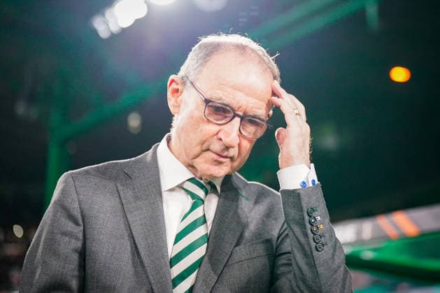 Football UEFA Europa League 2025 2026, Play Offs first leg Celtic FC Glasgow vs VfB Stuttgart Celtic Park Stadium Glasgow, Scotland Martin O Neill Martin Oneill Coach, Celtic Glasgow Facial expression, facial expression, emotion Copyright: xJOERANxSTEINSIEKx