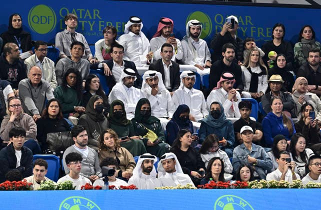 ATP, Tennis Herren Qatar Exxonmobil Open-Quarter Final Fans are seen during the ATP men s Qatar ExxonMobil Open 2026 tennis tournament match between Carlos Alcaraz of Spain and Karen Khachanov of Russia at the Khalifa International Tennis Complex in Doha, Qatar, on February 19, 2026. DOHA Qatar Copyright: xNOUSHADx