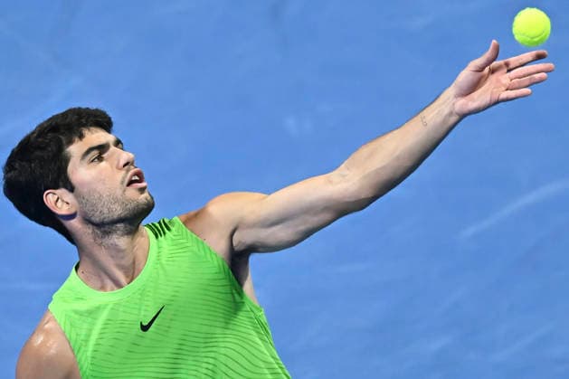 ATP, Tennis Herren Qatar Exxonmobil Open-Quarter Final Carlos Alcaraz of Spain competes against Karen Khachanov of Russia in the Quarter final at the ATP men s Qatar ExxonMobil Open 2026 tennis tournament at the Khalifa International Tennis Complex in Doha, Qatar, on February 19, 2026. DOHA Qatar Copyright: xNOUSHADx