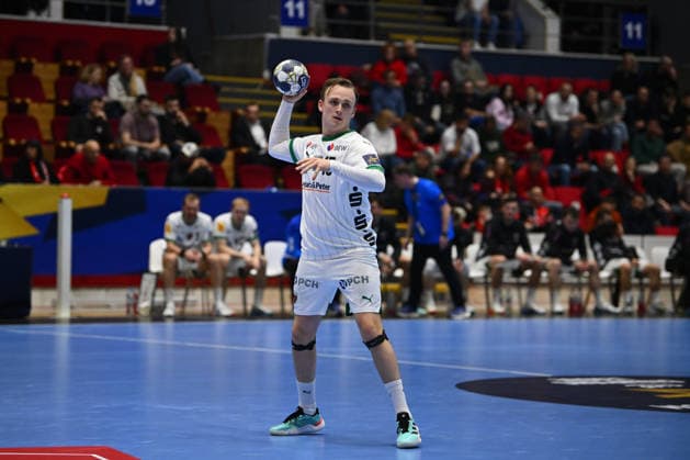 Dinamo Bucharest v Fuchse Berlin - EHF Champions League Men 2025 26 Tobias Schjolberg Grondahl plays during the EHF Champions League Men 2025 26 Group Phase game between Dinamo Bucharest and Fuchse Berlin in Bucharest, Romania, on February 19, 2026. Bucharest Romania  Copyright: xAlexxNicodimx originalFilename:nicodim-dinamobu260219_np1uC.jpg