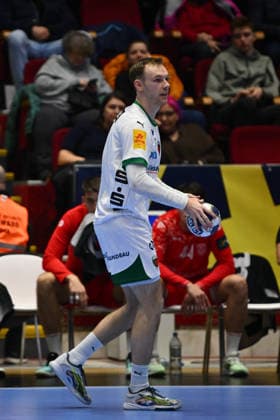 Dinamo Bucharest v Fuchse Berlin - EHF Champions League Men 2025 26 GIDSEL Mathias plays during the EHF Champions League Men 2025 26 Group Phase game between Dinamo Bucharest and Fuchse Berlin in Bucharest, Romania, on February 19, 2026. Bucharest Romania  Copyright: xAlexxNicodimx originalFilename:nicodim-dinamobu260219_npcW4.jpg