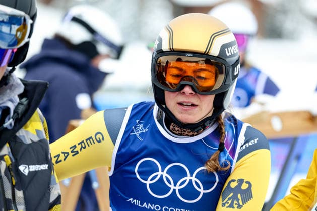 Livigno, Italien 20. Februar 2026: Ski Freestyle Ski Cross Frauen - Olympia 2026 Im Bild: Daniela Maier (GER) Snow Park *** Livigno, Italy February 20, 2026 Ski Freestyle Ski Cross Women Olympia 2026 In the picture Daniela Maier GER Snow Park Copyright: xFotostandx xHettichx