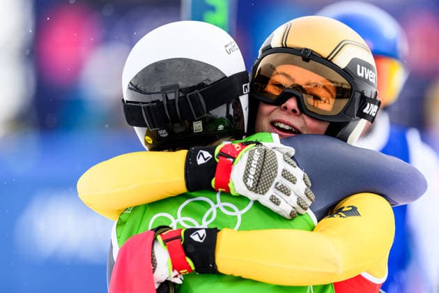 260220 Fanny Smith of Switzerland and Daniela Maier of Germany celebrate after comepting in women s freestyle skiing ski cross final during day 14 of the 2026 Winter Olympics on February 20, 2026 in Livigno. Photo: Vegard Grott BILDBYRAN kod VG VG0888 bbeng Olympic Games, Olympische Spiele, Olympia, OS olympics winter olympics os ol olympiska spel vinter-os olympiske leker milano cortina 2026 milan cortina 2026 milano cortina 2026 olympic games milano cortina 2026 winter olympic games milano cortina-os milano cortina-ol vinter-ol ski cross freestyle skiing skicross dam final jubel *** 260220 Fanny Smith of Switzerland and Daniela Maier of Germany celebrate after comepting in women s freestyle skiing ski cross final during day 14 of the 2026 Winter Olympics on February 20, 2026 in Livigno Photo Vegard Grott BILDBYRAN kod VG VG0888 bbeng olympic games olympics winter olympics os ol olympiska spel vinter os olympiske leker milano cortina 2026 milan cortina 2026 milano cortina 2026 olympic games milano cortina 2026 winter olympic games milano cortina os milano cortina ol vinter ol ski cross freestyle skiing skicross dam final jubel  Copyright: VEGARDxGRoTT BB260220VG060
