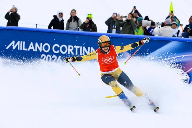 OLYMPICS - Winter Olympic Games, Olympische Spiele, Olympia, OS Milano Cortina 2026 LIVIGNO,ITALY,20.FEB.26 - OLYMPICS, SKI CROSS - Winter Olympic Games Milano Cortina 2026, Skicross, women, qualification. Image shows the rejoicing of Daniela Maier (GER).  GEPAxpictures xWolfgangxGrebien