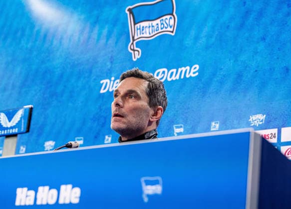 Soccer, Men, Season 2025 26, 2 Bundesliga, Hertha BSC, Press conference before the match against SC Paderborn 07, in the picture coach Stefan Leitl, 20 02 2026, Copyright: xSebastianxRäppold MatthiasxKochx