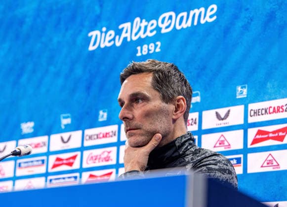 Soccer, Men, Season 2025 26, 2 Bundesliga, Hertha BSC, Press conference before the match against SC Paderborn 07, in the picture coach Stefan Leitl, 20 02 2026, Copyright: xSebastianxRäppold MatthiasxKochx