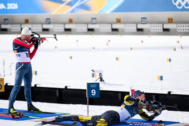 260220 Johannes Dale-Skjevdal of Norway and Sebastian Samuelsson of Sweden during zeroing ahead of the men s biathlon 15 km mass start during day 14 of the 2026 Winter Olympics on February 20, 2026 in Anterselva. Photo: Mathias Bergeld BILDBYRAN kod MB MB1339 skidskytte biathlon skiskyting Olympic Games, Olympische Spiele, Olympia, OS olympics winter olympics os ol olympiska spel vinter-os olympiske leker milano cortina 2026 milan cortina 2026 milano cortina 2026 olympic games milano cortina 2026 winter olympic games milano cortina-os milano cortina-ol vinter-ol 14 bbeng masstart mass start sverige norge *** 260220 Johannes Dale Skjevdal of Norway and Sebastian Samuelsson of Sweden during zeroing ahead of the men s biathlon 15 km mass start during day 14 of the 2026 Winter Olympics on February 20, 2026 in Anterselva Photo Mathias Bergeld BILDBYRAN code MB MB1339 biathlon biathlon olympic games olympics olympics winter olympics os ol olympiska spel vinter os olympiske leker milano cortina 2026 milan cortina 2026 milano cortina 2026 olympic games milano cortina 2026 winter olympic games milano cortina os milano cortina ol vinter ol 14 bbeng masstart mass start sverige norge  Copyright: MATHIASxBERGELD BB260220MB010